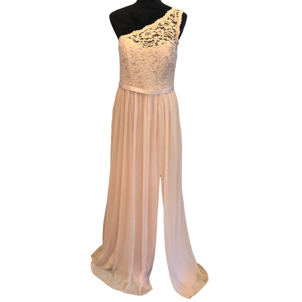 David’s Bridal One Shouldered Pink Gown size 10 - Picture 13 of 14
